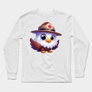 Cute Canadian Mountie Eagle Illustration Long Sleeve T-Shirt